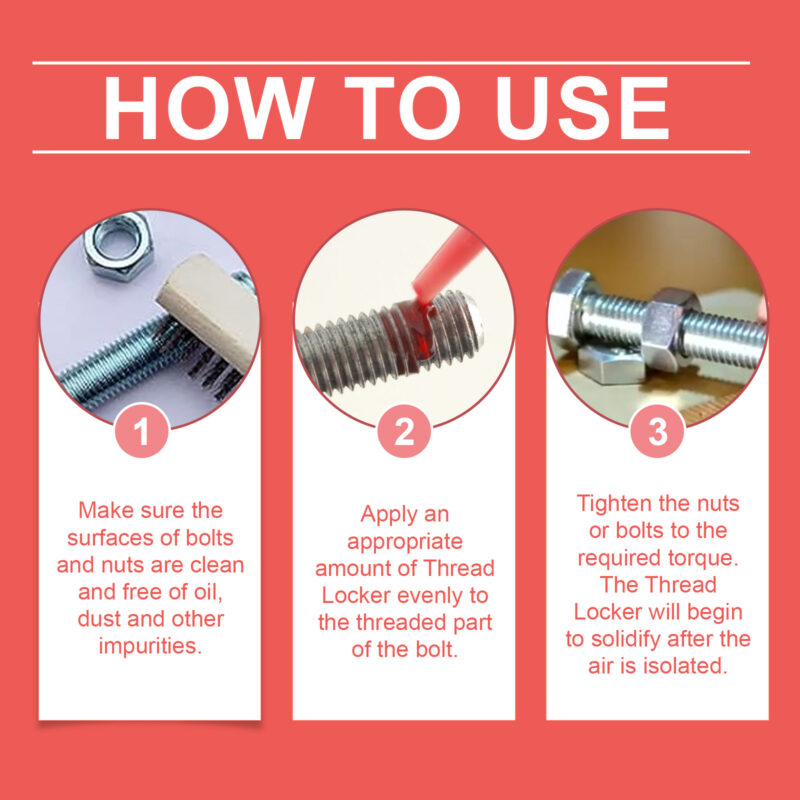 Metal Screw Thread Locking Glue - Anti-Vibration Fixing, Medium Strength - Image 7