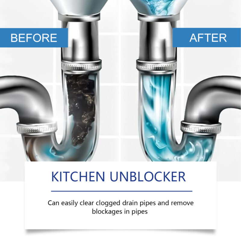 Kitchen Drain Cleaner, Pipe Grease Dissolver and Blockage Remover - Image 3