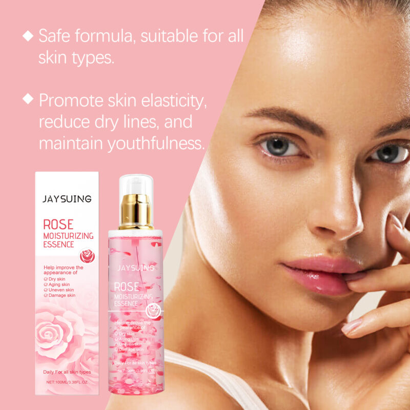 Rose Moisturizing Essence | Hydrating Nourishing Facial Serum with Plant-Based Ingredients - Image 3