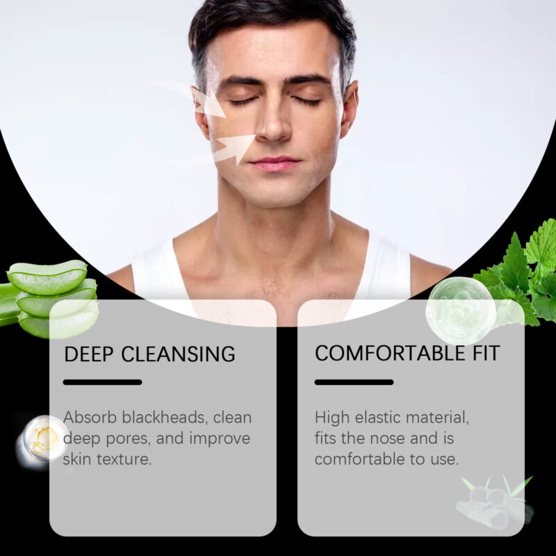 Men's Blackhead Pore Patch - Oil Absorbing, Gentle Nose Care - Image 3