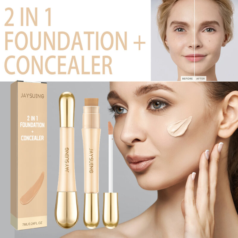 2-in-1 Foundation Concealer | Natural Long-Lasting Coverage, Minimize Pores - Image 2