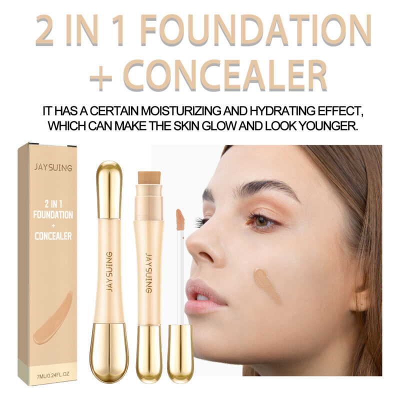 2-in-1 Foundation Concealer | Natural Long-Lasting Coverage, Minimize Pores - Image 4