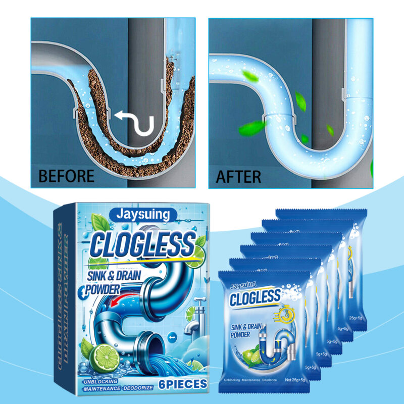 Drain Cleaner Powder for Kitchen & Bathroom - Pipe-Safe Unclogging Solution - Image 2