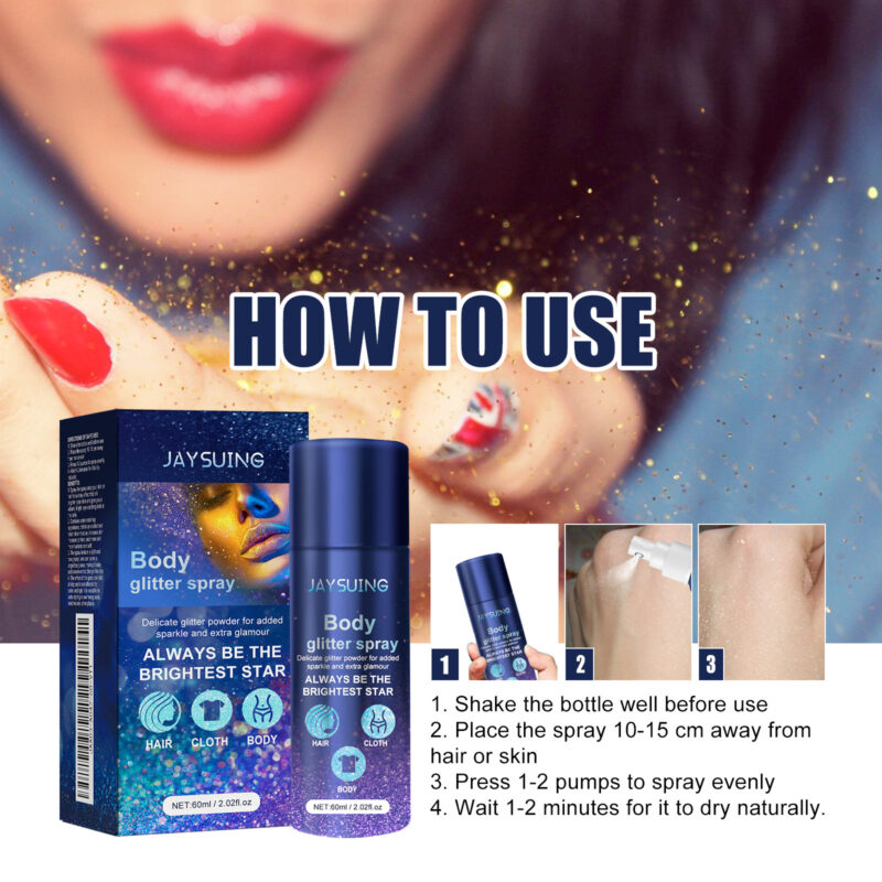 Party Glitter Highlighter Spray - Shimmer Spray for Body & Hair - Image 5