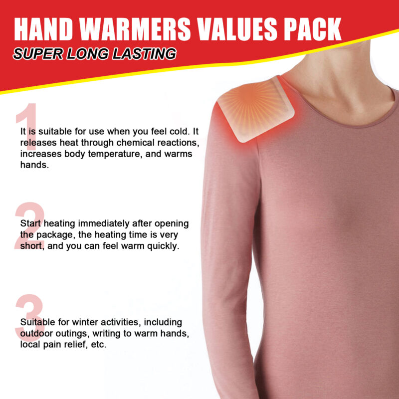 Portable Self-Heating Hand Warmers (20 Pack) - Winter Body Warmth & Outdoor Use - Image 4