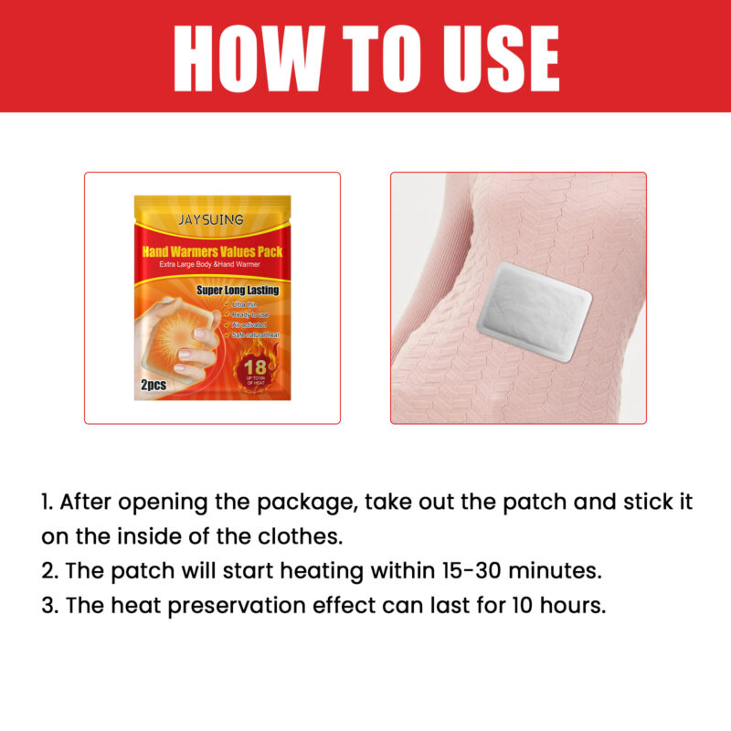 Portable Self-Heating Hand Warmers (20 Pack) - Winter Body Warmth & Outdoor Use - Image 6