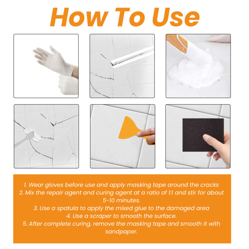 Tile Repair Paste - Marble, Floor & Ceramic Crack Filler - Image 6