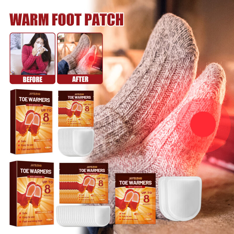 Self-Heating Foot Warmers - 5 Pairs of Portable Heat Patches for On-the-Go - Image 2