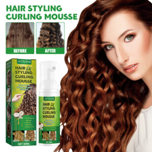 Fluffy Curl Styling Mousse with Anti-Frizz Moisturizing Foam for Curly Hair