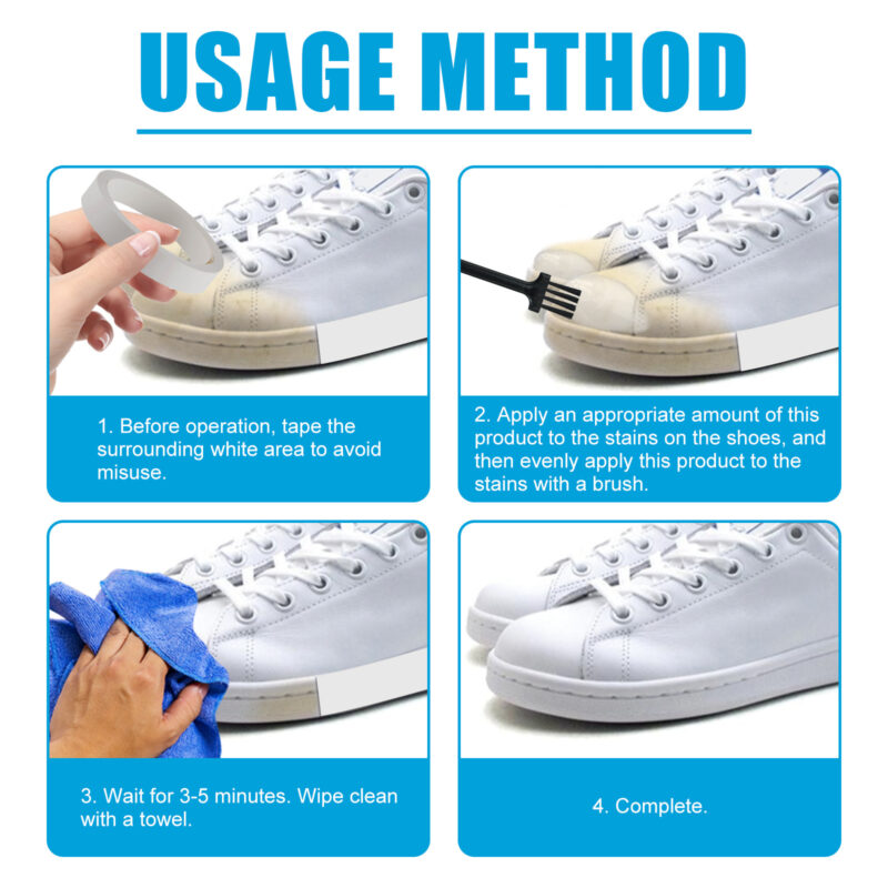White Shoe Cleaner | Stain Remover & Brightener for Oxidized Yellowing Shoes - Image 6