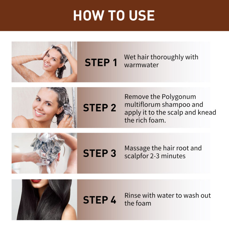 Polygonum Multiflorum Natural Repair Shampoo: Moisturizing & Smoothing for Natural Black Hair - Image 6