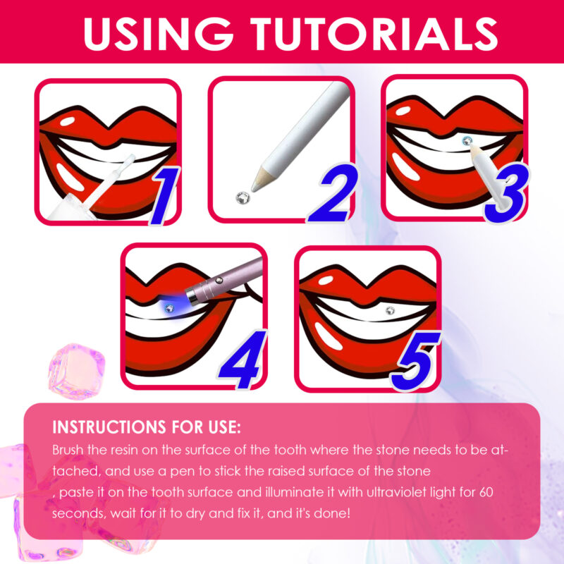 Tooth Gem Kit | Crystal Dental Gems for Easy DIY Application & Removal - Image 5
