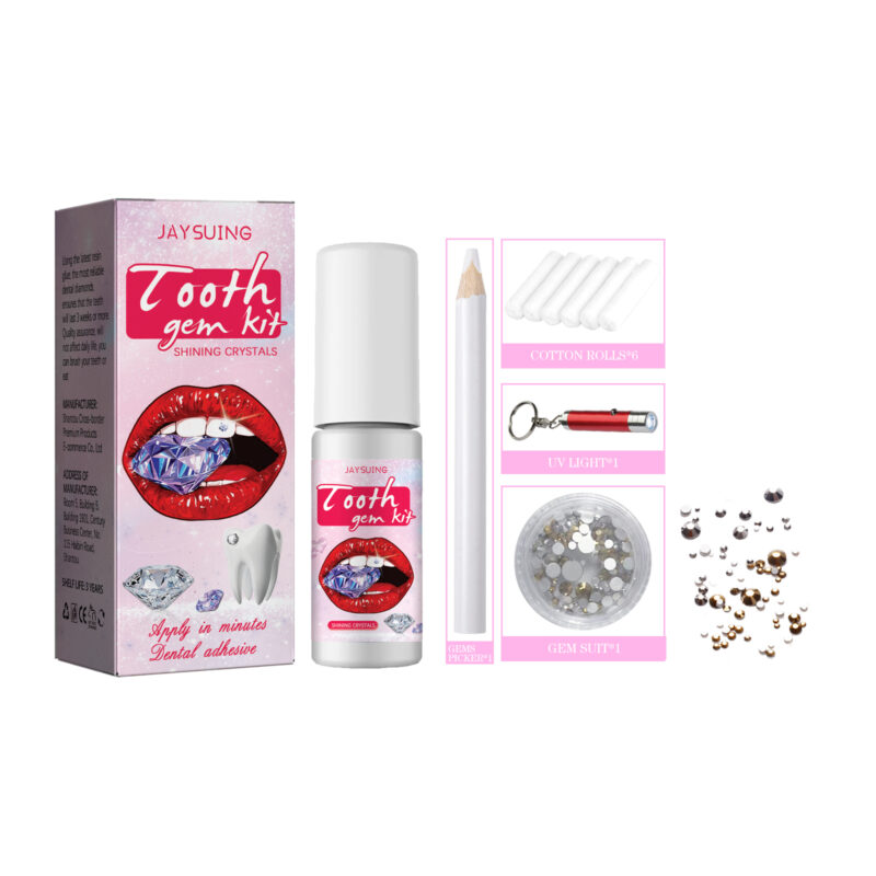 Tooth Gem Kit with Crystal Dental Gems for Easy DIY Application and Removal