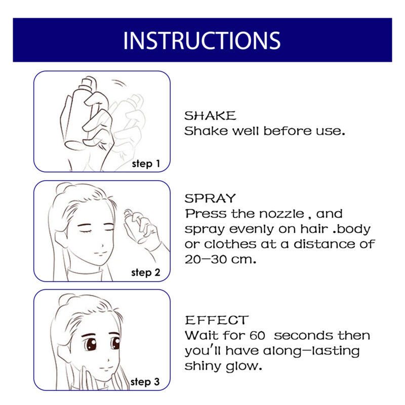 Glitter Spray for Hair & Collarbone - Natural Shine for Parties - Image 5