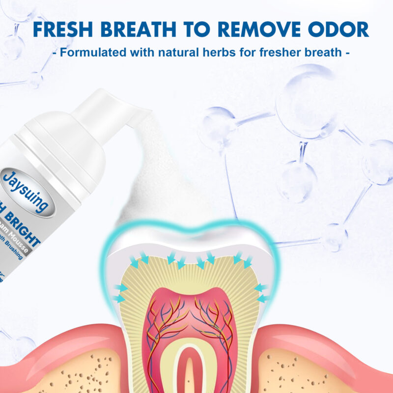 Whitening Foam Toothpaste for Fresh Breath & Tartar Care - Travel-Friendly - Image 4