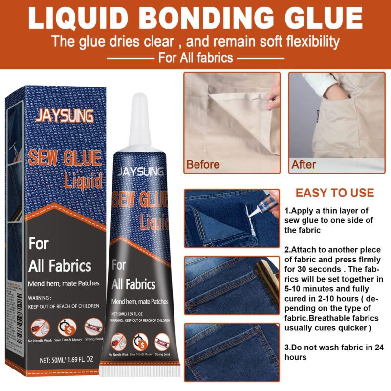 Quick-Bond Fabric Sewing Glue for Sofa, Cushion & Clothing Repairs - Image 6