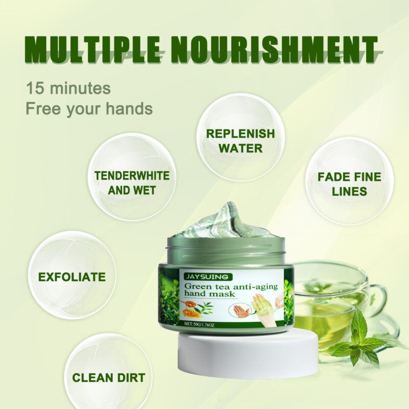 Green Tea Tear-Off Hand Mask - Moisturizing & Dead Skin Softening - Image 4