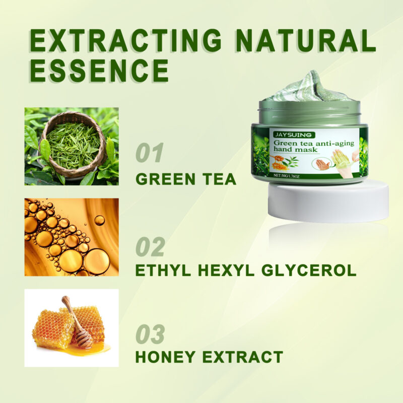 Green Tea Tear-Off Hand Mask - Moisturizing & Dead Skin Softening - Image 5