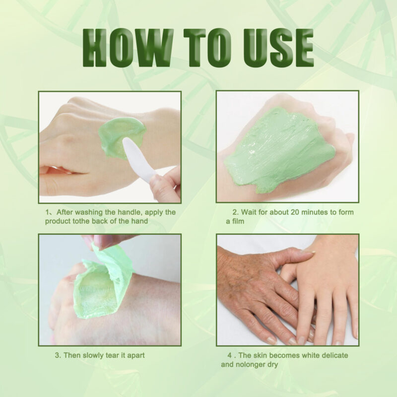 Green Tea Tear-Off Hand Mask - Moisturizing & Dead Skin Softening - Image 6