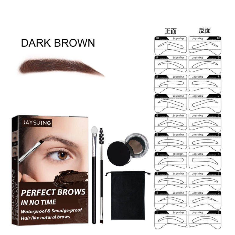 Eyebrow Cream Set - Waterproof, Long-Lasting Natural Makeup Includes Brush - Image 2