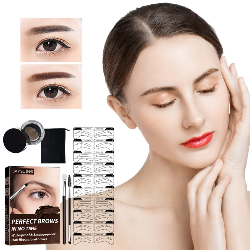 Eyebrow Cream Set - Waterproof, Long-Lasting Natural Makeup Includes Brush - Image 3