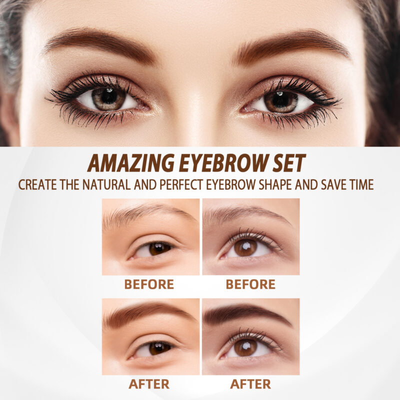 Eyebrow Cream Set - Waterproof, Long-Lasting Natural Makeup Includes Brush - Image 5