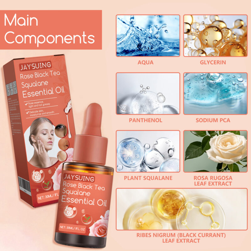 Rose Black Tea Squalane Serum - Hydrate, Brighten, Smooth Skin - Image 5