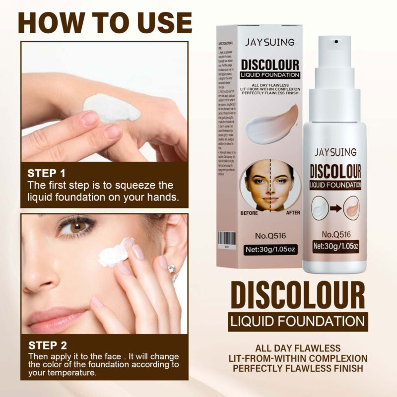 Warm-Up Liquid Foundation - Portable Adaptive Formula for Natural Skin Tone - Image 5