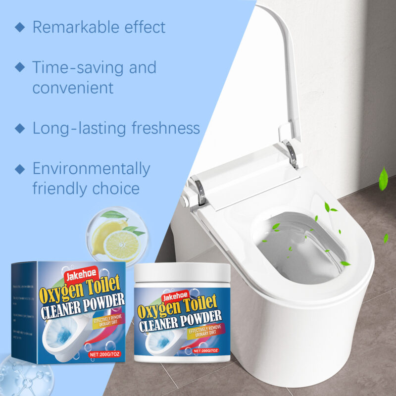 Jakehoe Oxygen Toilet Cleaner Powder - Fast Foaming Toilet Stain Remover with Natural Ingredients - Image 3