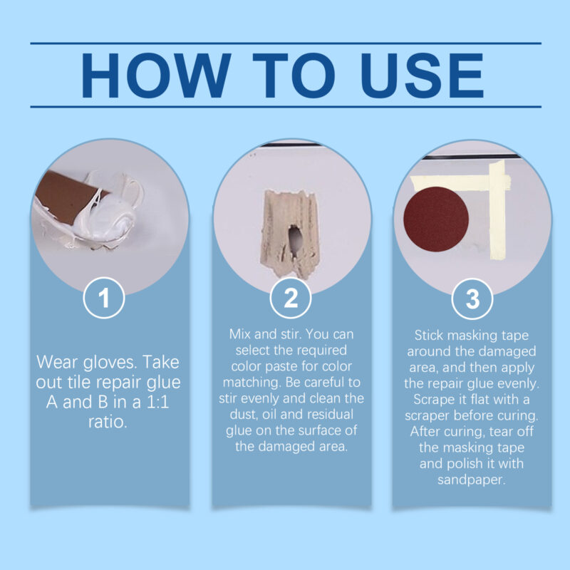 Tile Repair Glue Set - Scratch & Crack Repair, Waterproof, Color Adjustable - Image 6