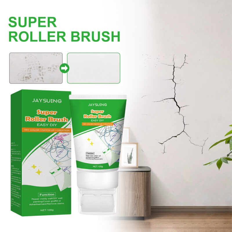White Wall Repair Paint: Moisture-Proof Roll-On for Stains & Cracks - Image 2