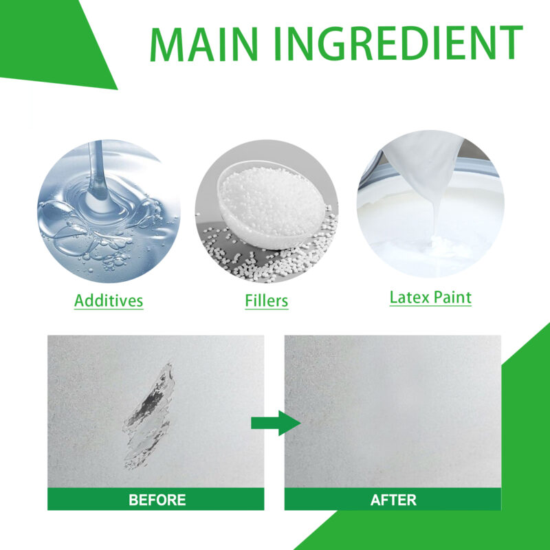 White Wall Repair Paint: Moisture-Proof Roll-On for Stains & Cracks - Image 5