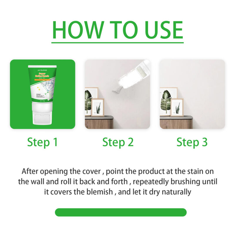 White Wall Repair Paint: Moisture-Proof Roll-On for Stains & Cracks - Image 6