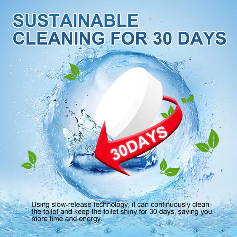 Toilet Cleaning Tablets: Effervescent Stain & Odor Remover, 30-Day Descaling - Image 3