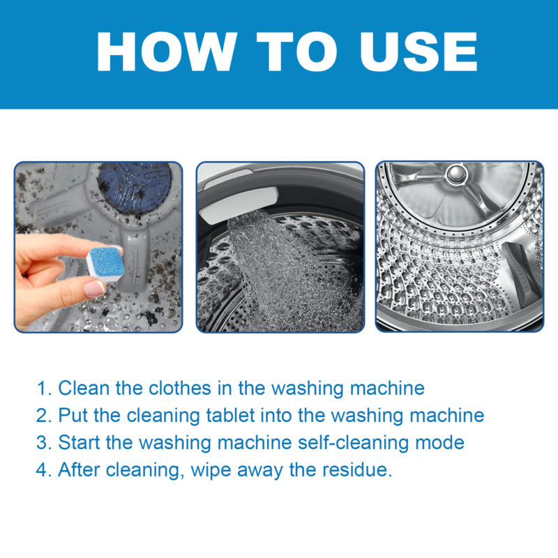 Washing Machine Cleaning Tablets, Odor and Dirt Removal with Natural Ingredients - Image 5