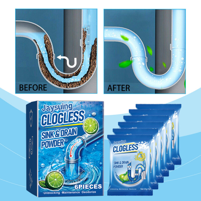 Drain Cleaning Powder - Dissolves Oil Blockages in Kitchen & Bathroom Pipes - Image 2