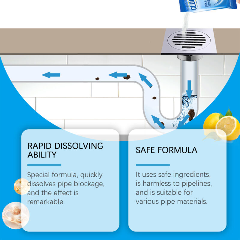 Drain Cleaning Powder - Dissolves Oil Blockages in Kitchen & Bathroom Pipes - Image 3