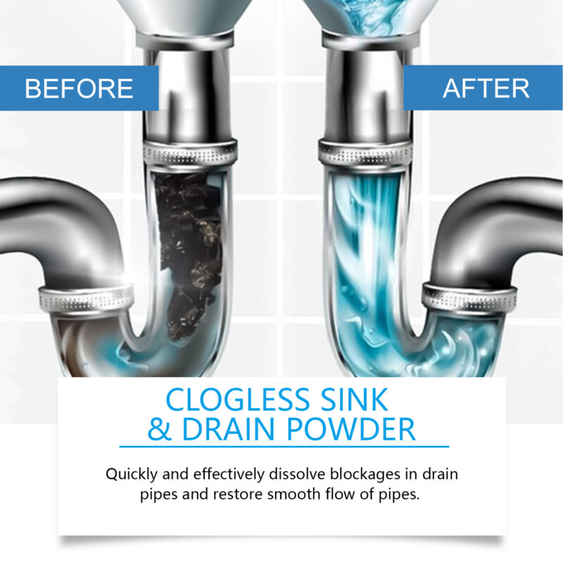 Drain Cleaning Powder - Dissolves Oil Blockages in Kitchen & Bathroom Pipes - Image 4