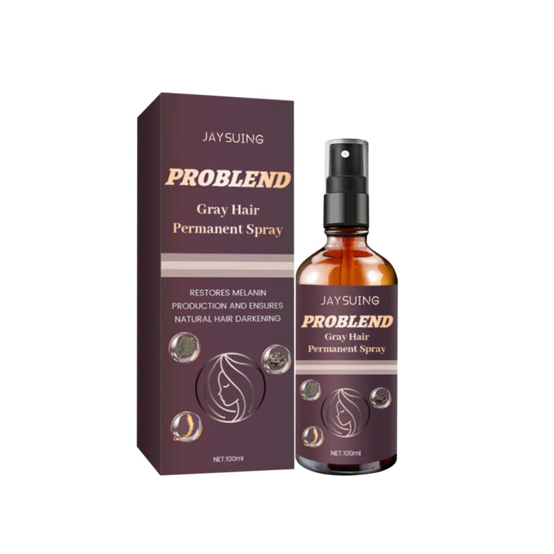 Plant-Based Black Hair Spray for Covering White Hair with Natural Gloss - Image 2