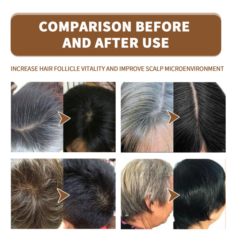 Plant-Based Black Hair Spray for Covering White Hair with Natural Gloss - Image 3