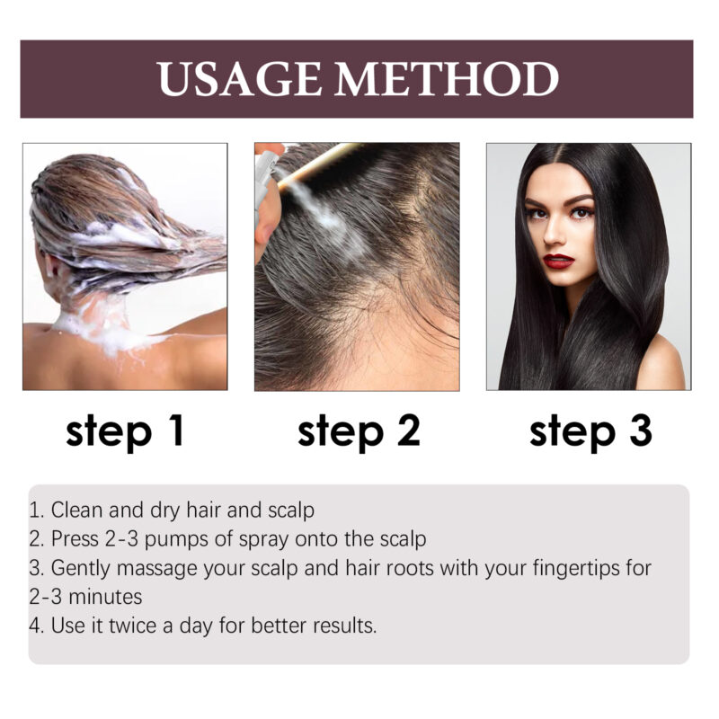 Plant-Based Black Hair Spray for Covering White Hair with Natural Gloss - Image 6
