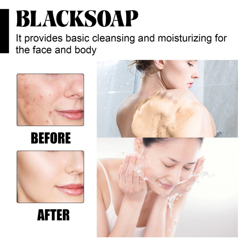 Shea Butter Black Soap - Moisturizing Daily Cleanser for Clear Pores & Smooth Skin - Image 3