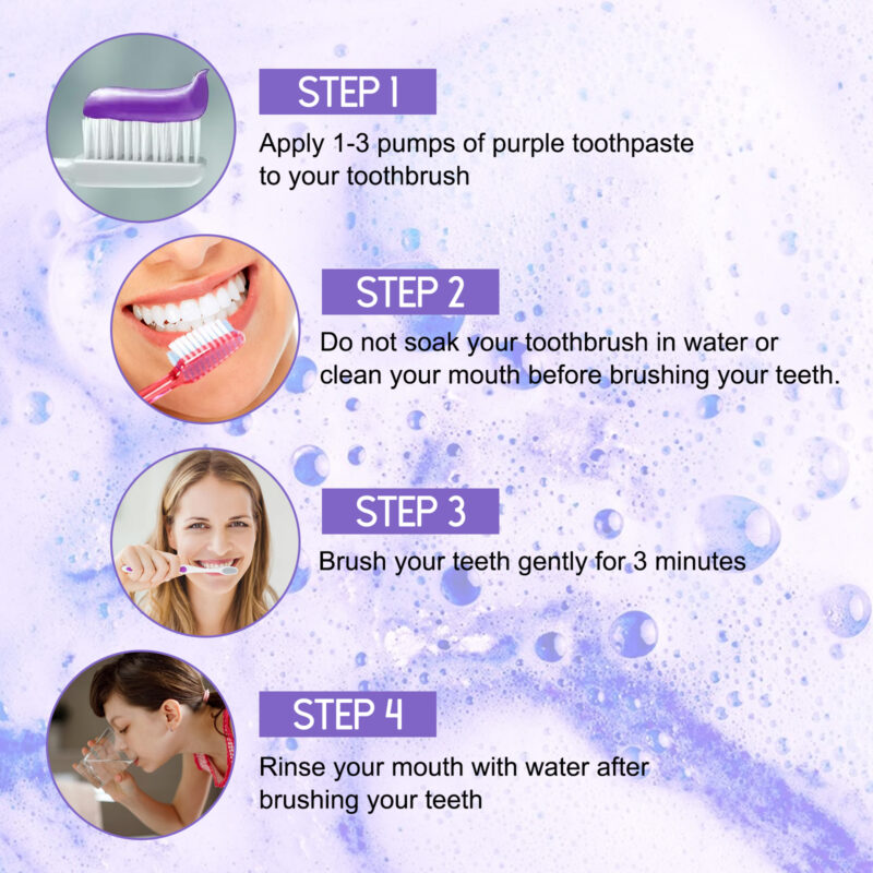 Purple Whitening Toothpaste Gentle Daily Care for Clean Teeth and Fresh Breath - Image 6