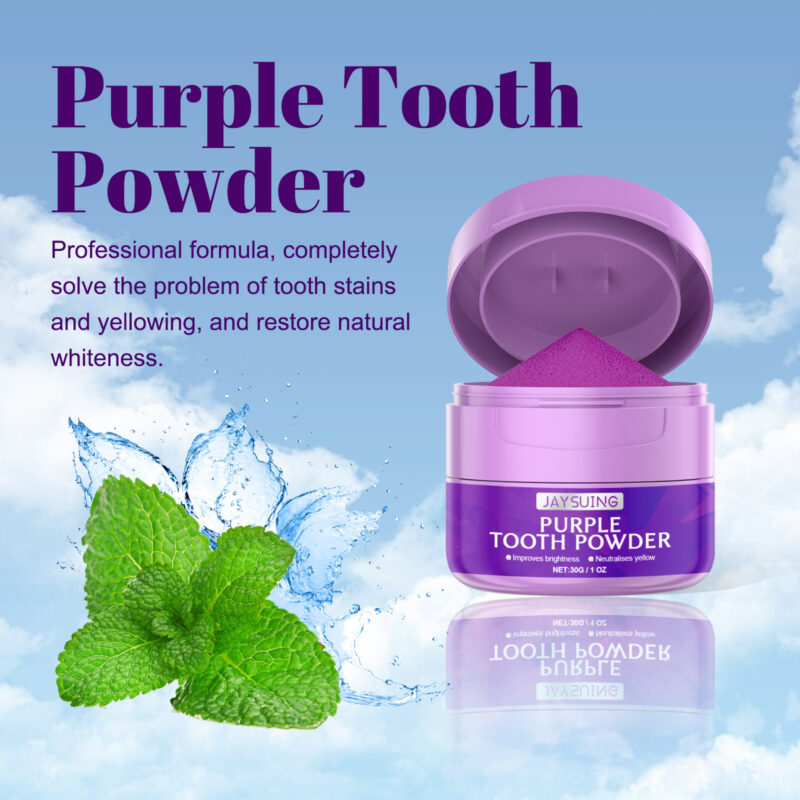 Purple Tooth Powder for Fresh Breath & Natural Teeth Brightening - Image 3