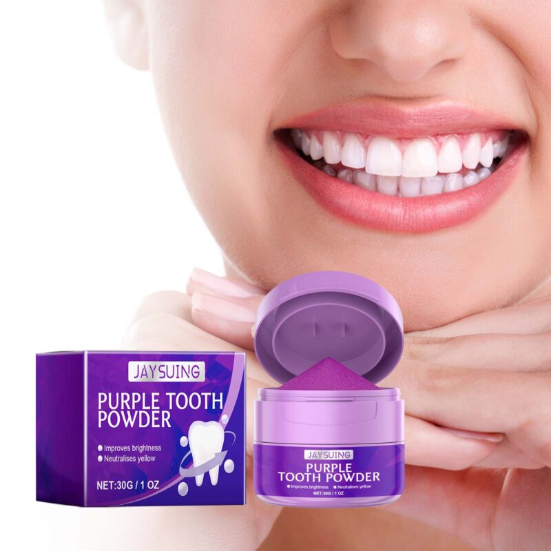 Purple Tooth Powder for Fresh Breath & Natural Teeth Brightening - Image 4