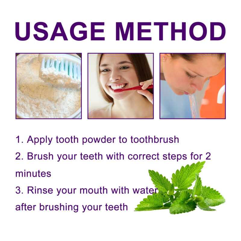 Purple Tooth Powder for Fresh Breath & Natural Teeth Brightening - Image 6