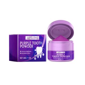 Purple Tooth Powder for Fresh Breath and Natural Teeth Brightening