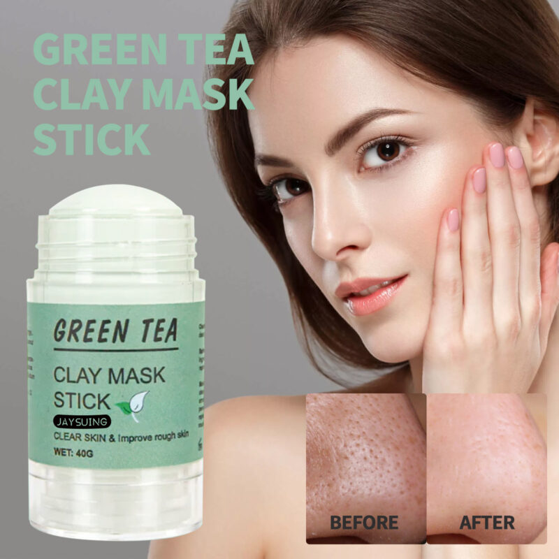 Green Tea Clay Mask Stick for Deep Cleaning Pores and Improving Skin Texture