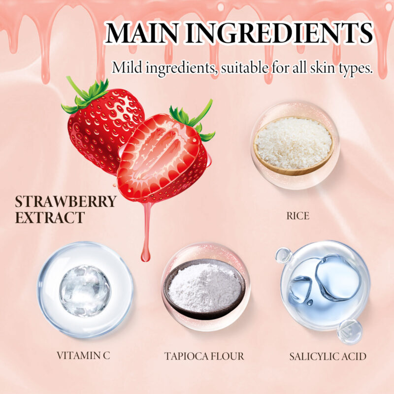 Strawberry BHA Pore Smoothing Serum - Brightening Hydration & Natural Essence - Image 5