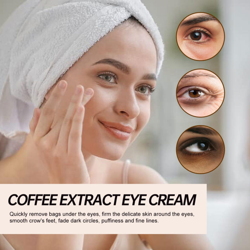 Coffee Firming Eye Cream - Reduces Fine Lines & Dark Circles, Hydrating - Image 3